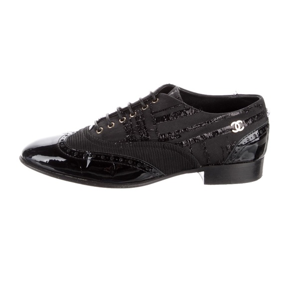 Chanel Distressed Tweed Detail Oxfords size 39 (runs small) - Picture 1 of 6